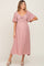 Mauve Front Tie Ruffle Sleeve Maternity Midi Dress