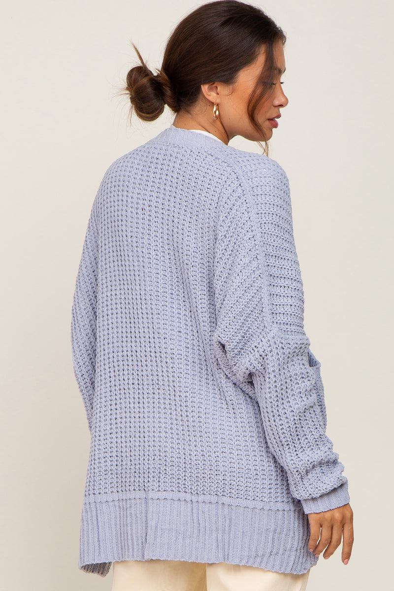 Plum Knit Open Front Maternity Cardigan