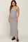 White Sleeveless Striped Maxi Dress