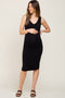 Black Basic V-Neck Sleeveless Maternity Dress