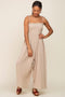 Taupe Sleeveless Cropped Jumpsuit