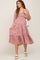 Pink Floral Smocked Maternity Midi Dress