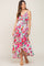 Pink Printed Flounce Maternity Wrap Dress