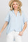 Light Blue Collared Short Sleeve Top