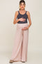 Light Pink Smocked Waist Flowy Maternity Pants