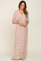 Ivory Double V Short Sleeve Maxi Dress