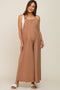 Mocha Maternity Wide Leg Jumpsuit