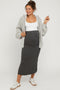 Charcoal Side Slit Maternity Midi Skirt