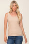 Beige Ribbed Basic Tank