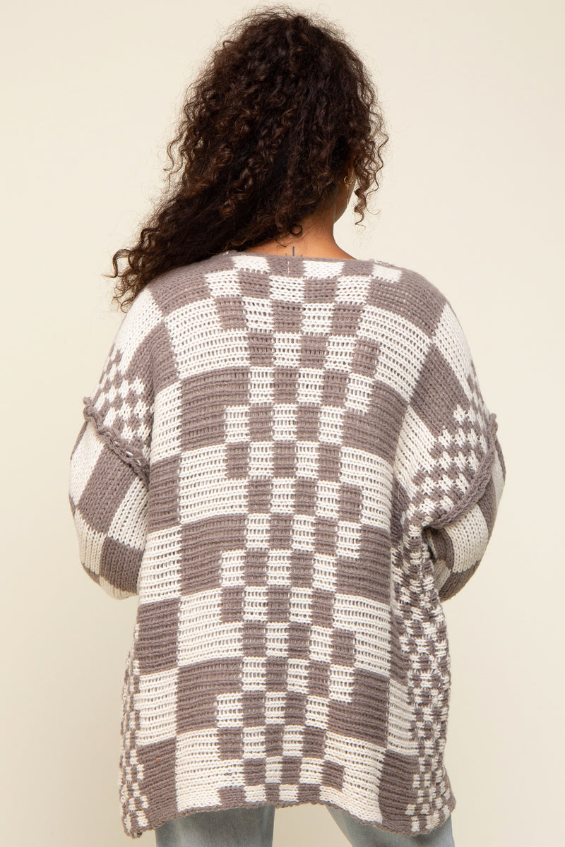 トップス SON OF THE CHEESE Bulky Check Cardigan 90576-9_4e03e0e0