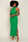 Green Ribbed Side Slit Maxi Dress