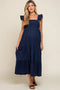 Navy Blue Sleeveless Tiered Maternity Maxi Dress