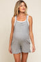 Heather Grey Front Pocket Overall Knit Maternity Romper