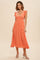 CoralFloral Embroidered V Neck Midi Dress