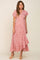 Red Floral Short Sleeve Wrap Maxi Dress
