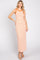 Orange Striped Ribbed Sleeveless Maxi Dress