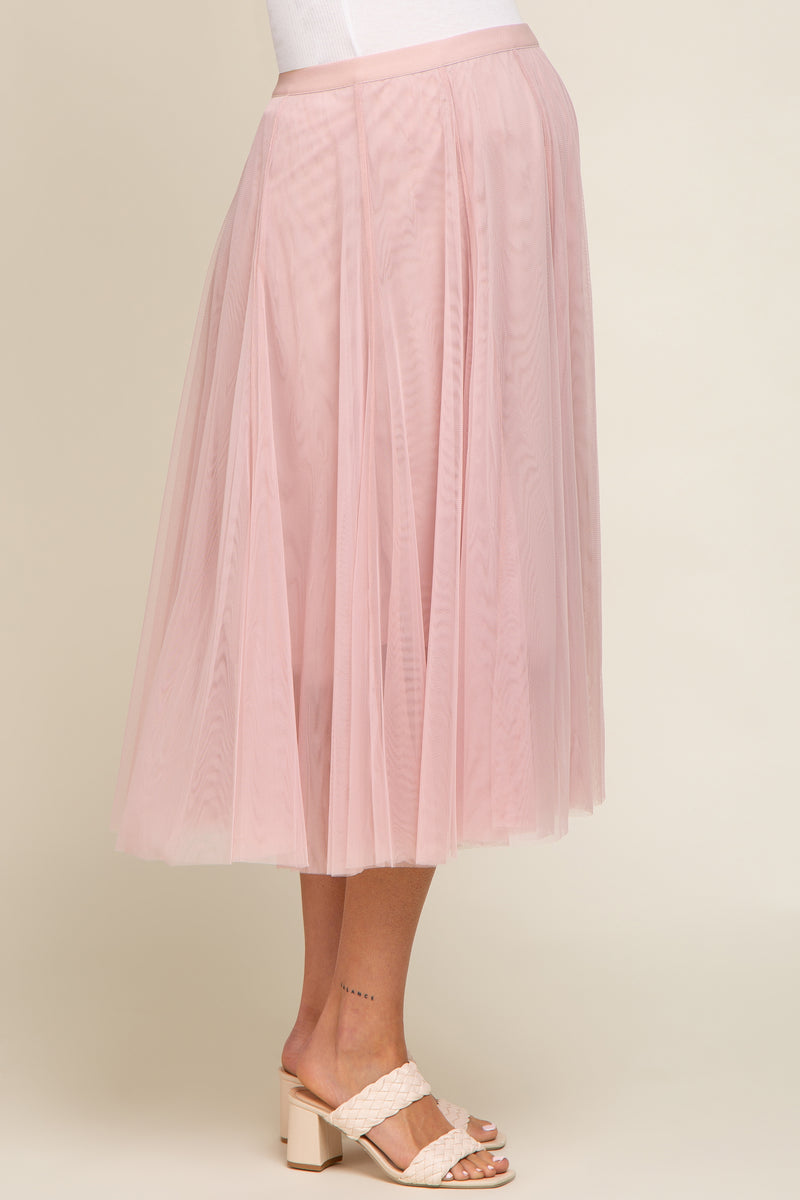 Babyhug Mid Thigh Length Skirt Floral Embroidery - Pink