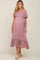 Lavender Smocked V-Neck Midi Dress