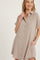 Mocha Button Up Shirt Dress With Pocket