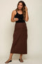 Brown Drawstring Pocket Maternity Maxi Skirt
