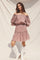Mauve Floral Off-The-Shoulder Smocked Dress