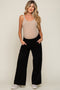 Black Basic Wide Leg Maternity Lounge Pants
