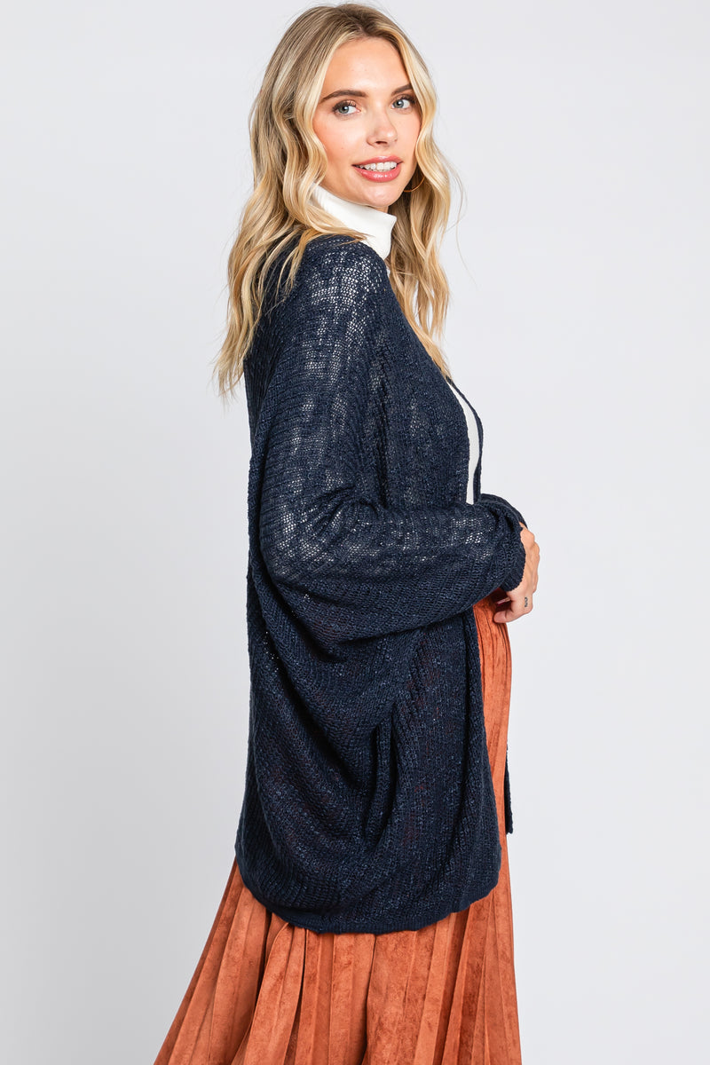 Open Front Dolman Sleeve Cardigan in Off White