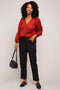 Rust Textured Long Sleeve Blouse