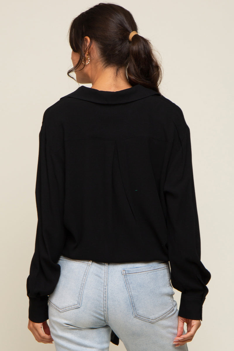 Collared Button Down Knit Top