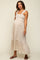 Cream Floral Sleeveless Smocked Ruffle Maternity Midi Dress