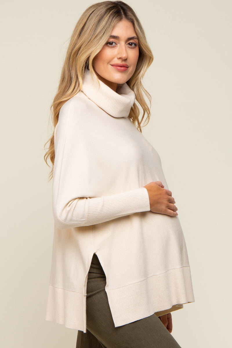 Cream Cowl Neck Dolman Sleeve Maternity Sweater – PinkBlush