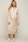 Cream Waffle Knit Button Long Sleeve Maternity Midi Dress