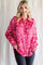 Red Abstract Animal Print Blouse