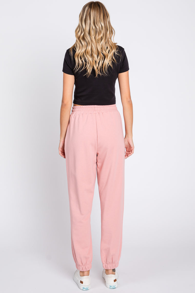 Rosa Sweatpants Pastel Pink Sweatpants Light Pink Drawstring