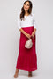Red Plisse Maternity Maxi Skirt