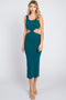 Emerald Sleeveless Side Cutout Midi Dress