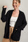 Black Brushed Chenille Knit Cardigan