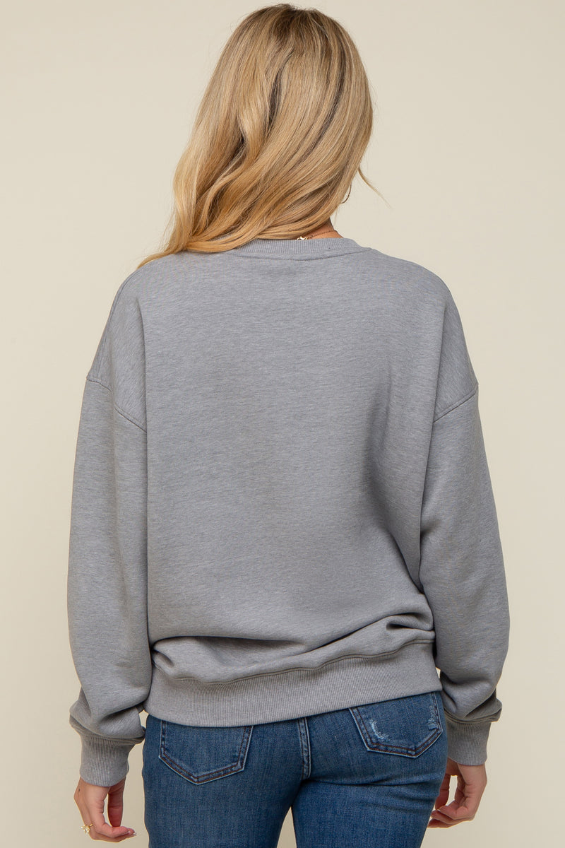 Heather Grey Boat Neck Maternity Sweater