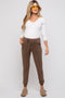 Mocha Ultra Soft Knit Drawstring Maternity Joggers