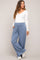 Blue Soft Wide Leg Side Slit Maternity Sweatpants
