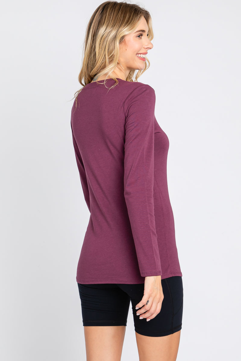 High neck top - Plum