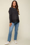Black Heather Brushed Knit Maternity Top