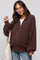 Brown Oversized Zip Up Cardigan