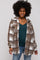 Brown Plaid Sherpa Jacket