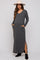 Charcoal Heathered Pocketed Long Sleeve Maternity Maxi Dress