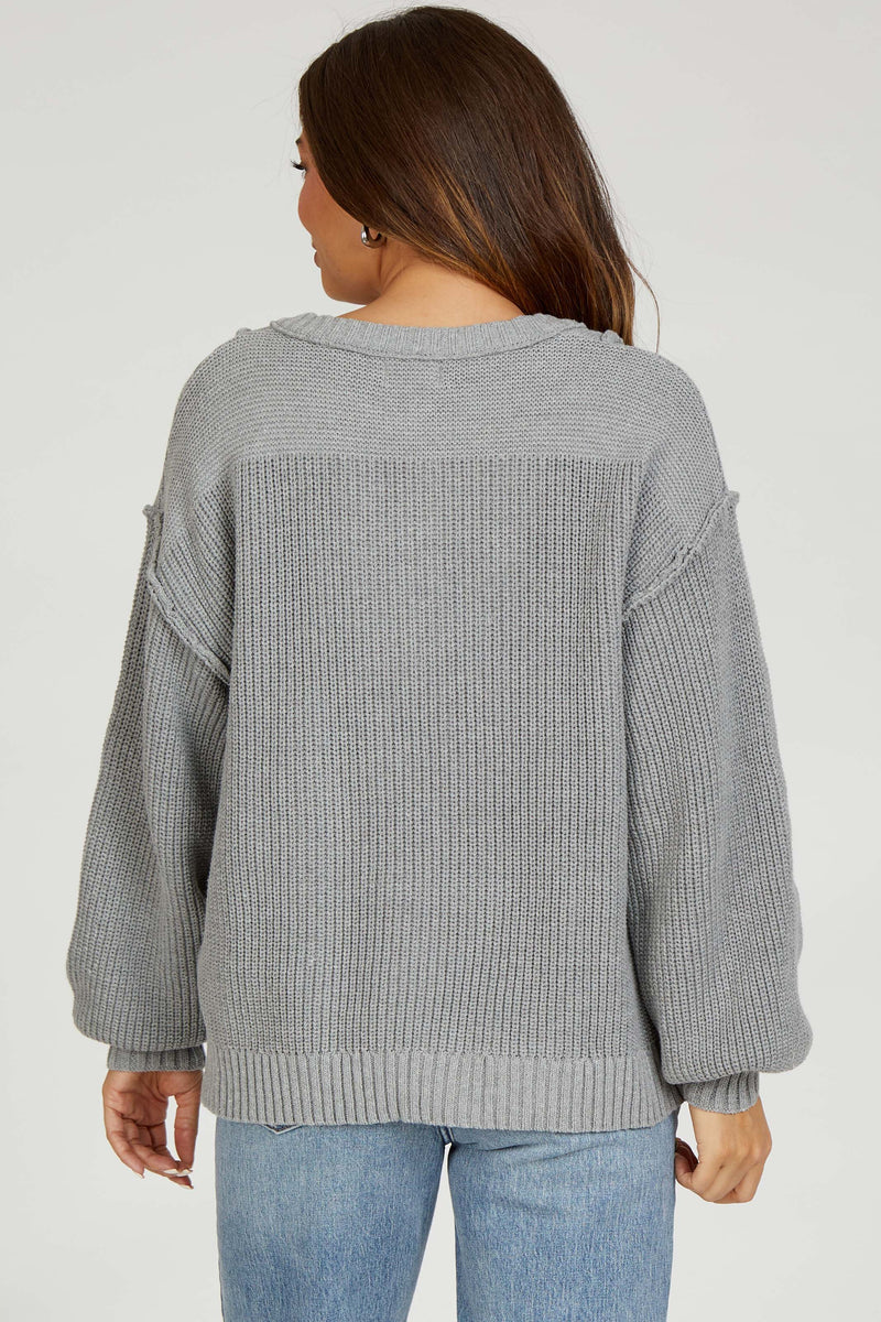 Grey Speckled Knit Maternity Sweater