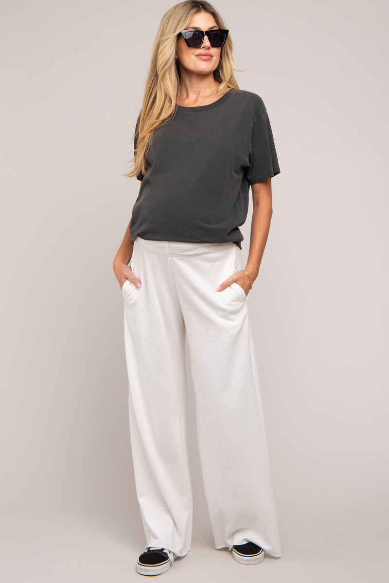 Maternity High-Waist Lounge Sleep Pants- Brown