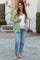 Light Blue Raw Hem Maternity Jeans