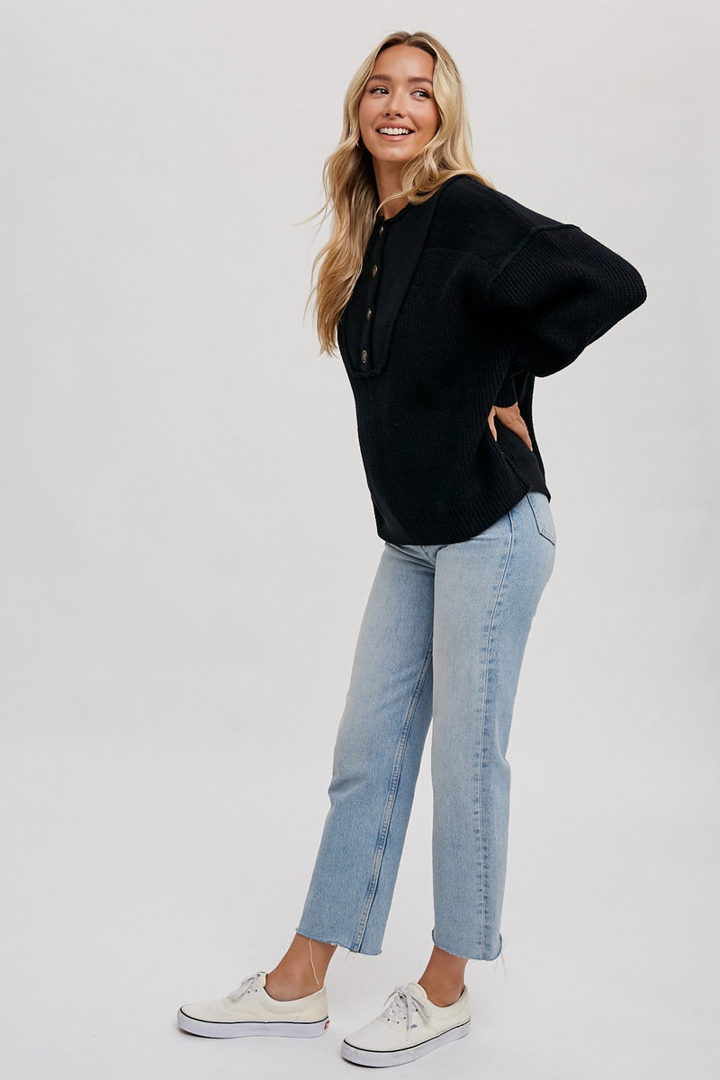 Half Button Hooded Sweatshirt main image 1