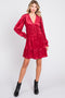 Red Velvet Long Sleeve Dress